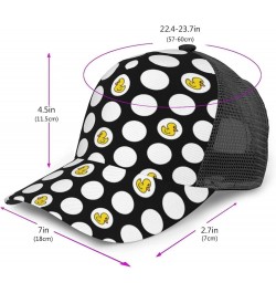 Rubber Duck Swimming Curved Brim Mesh Baseball Cap Casual Sun Hat All Seasons for Unisex Polka Dot Shower Duck $11.20 Basebal...