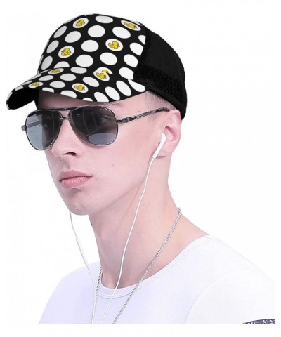 Rubber Duck Swimming Curved Brim Mesh Baseball Cap Casual Sun Hat All Seasons for Unisex Polka Dot Shower Duck $11.20 Basebal...