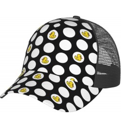 Rubber Duck Swimming Curved Brim Mesh Baseball Cap Casual Sun Hat All Seasons for Unisex Polka Dot Shower Duck $11.20 Basebal...