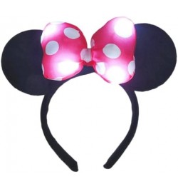 Light Up Mouse Deluxe Ear Headband Flashing Bow Polka Dot LED Party-Rave For Birthday Festival Concert Party Rose Red 1 $8.50...