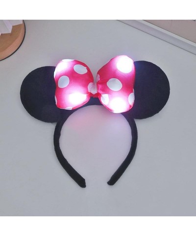 Light Up Mouse Deluxe Ear Headband Flashing Bow Polka Dot LED Party-Rave For Birthday Festival Concert Party Rose Red 1 $8.50...