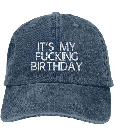 It's My Fucking Birthday Funny Baseball Cap Trucker Hats Sports Hat Men Women Navy Blue $11.92 Cowboy Hats