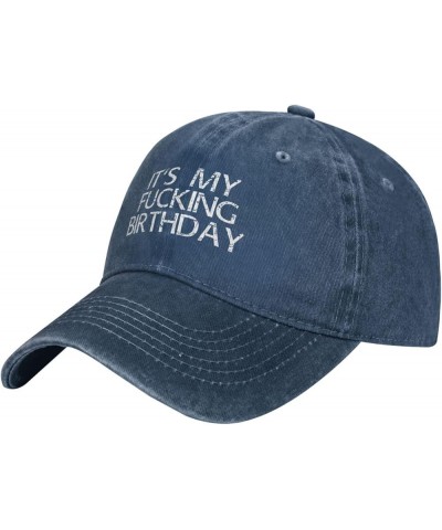 It's My Fucking Birthday Funny Baseball Cap Trucker Hats Sports Hat Men Women Navy Blue $11.92 Cowboy Hats