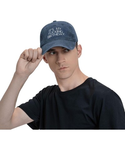 It's My Fucking Birthday Funny Baseball Cap Trucker Hats Sports Hat Men Women Navy Blue $11.92 Cowboy Hats