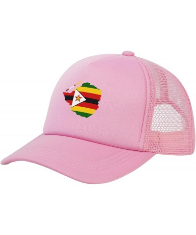 Trucker Hat Mesh Baseball Cap Adjustable Dad Hat Unisex Pink $9.81 Baseball Caps