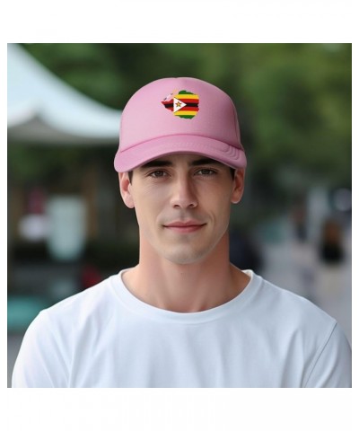 Trucker Hat Mesh Baseball Cap Adjustable Dad Hat Unisex Pink $9.81 Baseball Caps