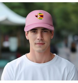 Trucker Hat Mesh Baseball Cap Adjustable Dad Hat Unisex Pink $9.81 Baseball Caps