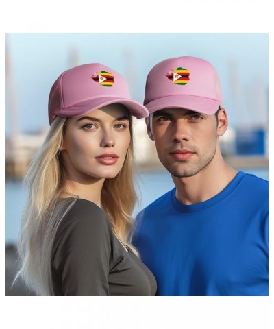 Trucker Hat Mesh Baseball Cap Adjustable Dad Hat Unisex Pink $9.81 Baseball Caps