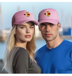 Trucker Hat Mesh Baseball Cap Adjustable Dad Hat Unisex Pink $9.81 Baseball Caps