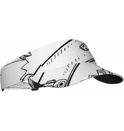 2024 Sports Sun Visor Hats,Twill Adjustable Caps for Men Women Black White_12 $18.80 Sun Hats