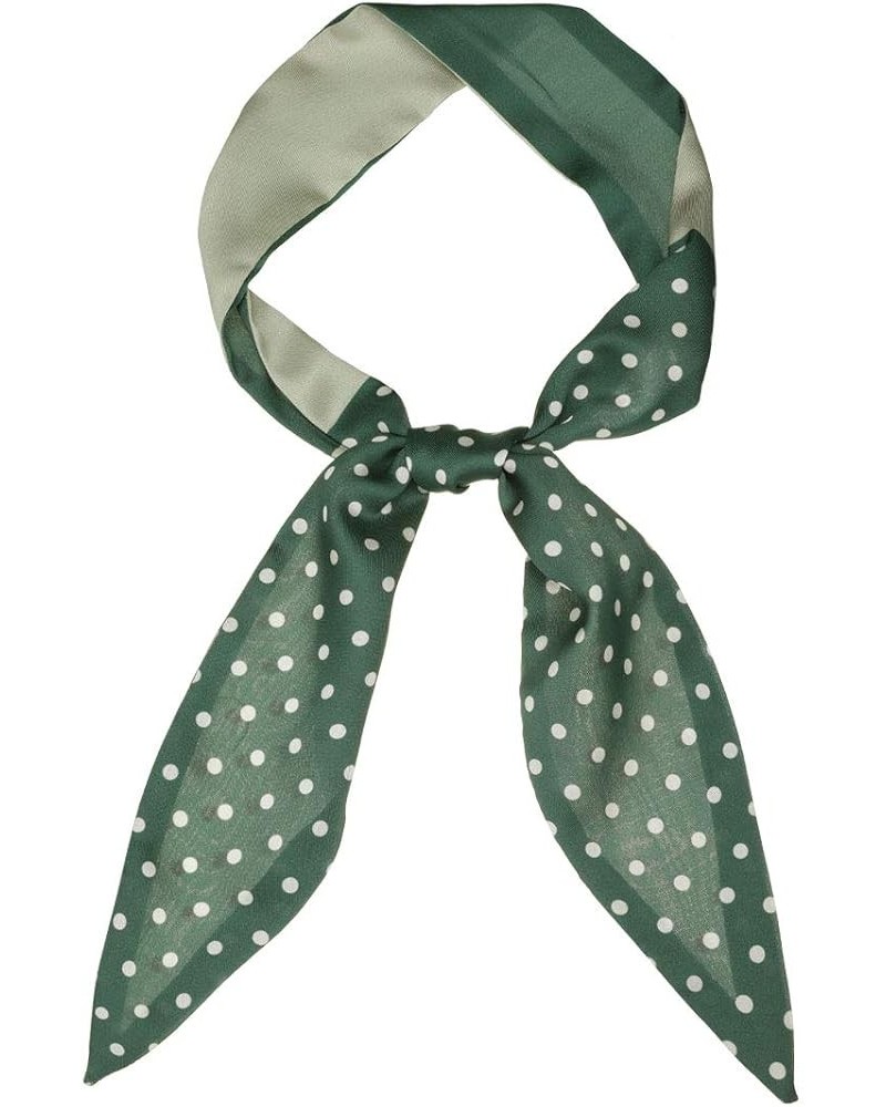 Chic Polka Dots Women Neckerchief Skinny Scarves Hair Band Ribbon for Bag Accessory 1 Green Small Dot $8.00 Scarves