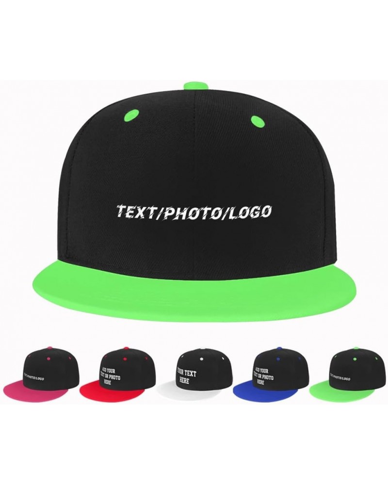 Customize Baseball Cap Design Your Own Contrast Hip Hop Hat Adjustable Green $8.95 Baseball Caps