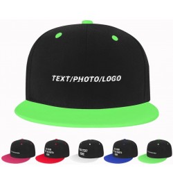 Customize Baseball Cap Design Your Own Contrast Hip Hop Hat Adjustable Green $8.95 Baseball Caps