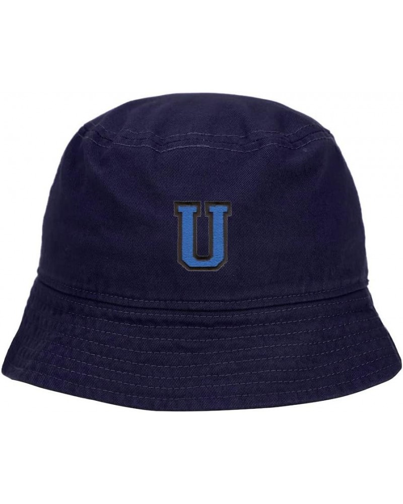 Mens Bucket Hat Sport Letter U Embroidered Washed Cotton Classic Bucket Hat Navy $12.32 Bucket Hats