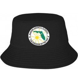 Seal of Marion County, Florida Bucket Hat for Men Women Outdoor Summer Beach Travel Fishing Cap Black $14.89 Bucket Hats