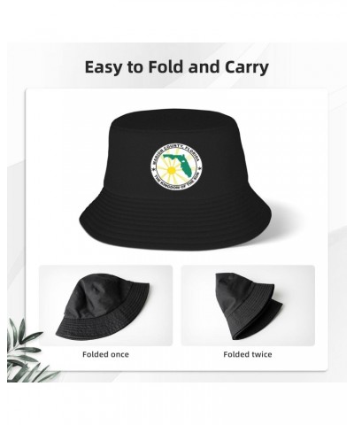 Seal of Marion County, Florida Bucket Hat for Men Women Outdoor Summer Beach Travel Fishing Cap Black $14.89 Bucket Hats