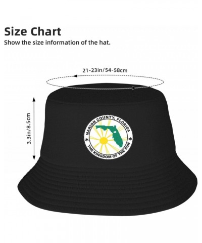 Seal of Marion County, Florida Bucket Hat for Men Women Outdoor Summer Beach Travel Fishing Cap Black $14.89 Bucket Hats