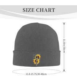 Faith Jesus Cross Sunflowers American Flag Beanie Hat Women Skull Cap Men Knit Hat Slouchy Hat Knitted Hat Black Deep Heather...