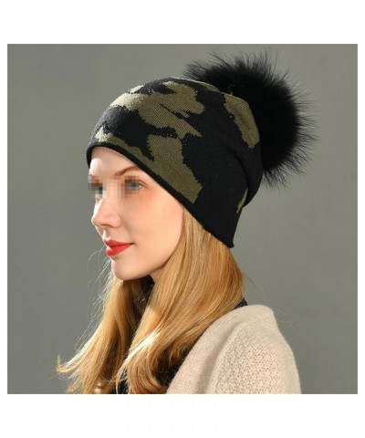 Beanies Hat Women Pompom Hat Girls Knitted Beanie Winter Hats Gray9 $24.97 Skullies & Beanies