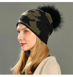 Beanies Hat Women Pompom Hat Girls Knitted Beanie Winter Hats Gray9 $24.97 Skullies & Beanies