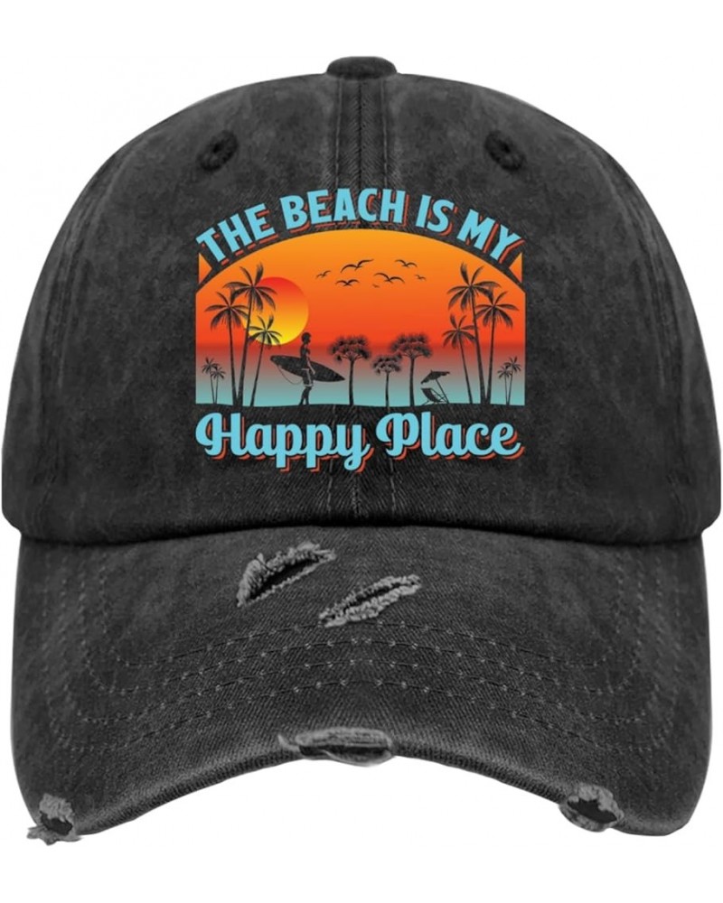 Man Tree Palm Beach Surfboard Sunset Golf hat Trucker hat Women AllBlack Trucker Hats Women Gifts for Grandpa Allblack $11.96...