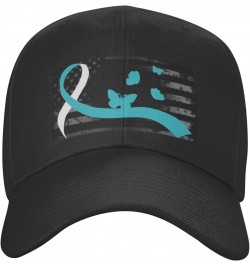 Cervical Cancer Awareness Ribbon Hat Adult Adjustable Classic Casquette hat Baseball Cap Black $9.56 Rain Hats