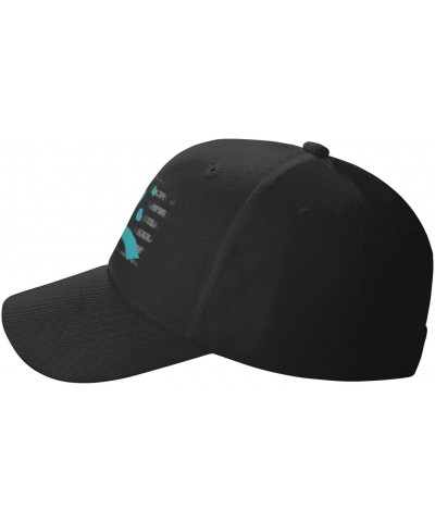 Cervical Cancer Awareness Ribbon Hat Adult Adjustable Classic Casquette hat Baseball Cap Black $9.56 Rain Hats