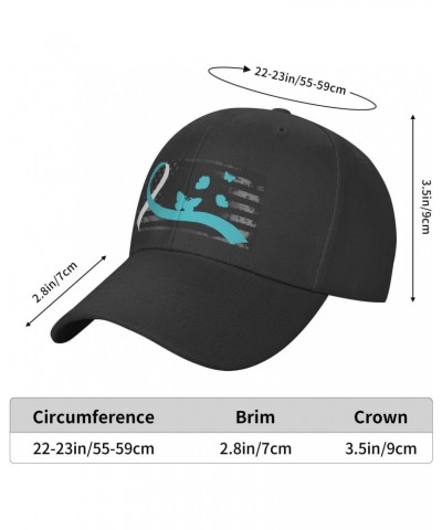 Cervical Cancer Awareness Ribbon Hat Adult Adjustable Classic Casquette hat Baseball Cap Black $9.56 Rain Hats