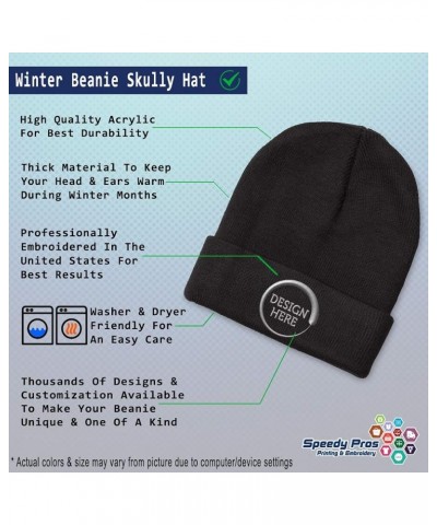 Beanies for Men Super Papa Embroidery Letters Winter Hats for Women Acrylic Skull Cap 1 Size Black Personalized Text Here $11...