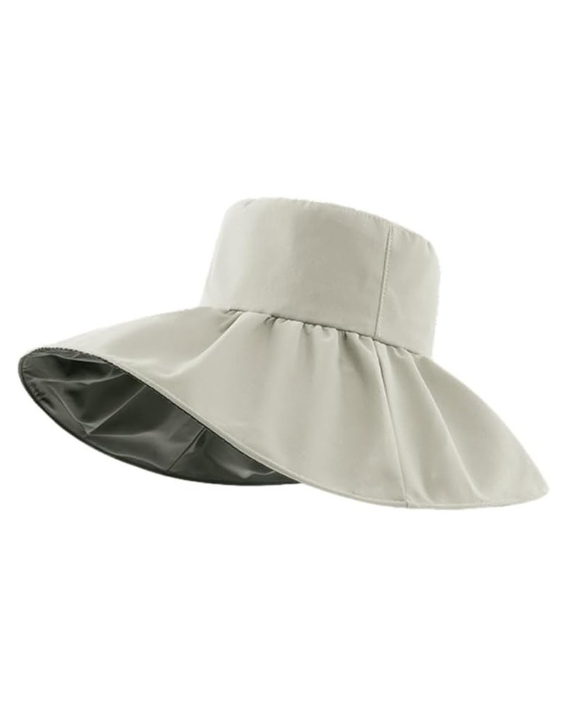 Women's Sun Hat Summer Wide Brim Foldable UV Protection Bucket Hats Beige $11.95 Sun Hats