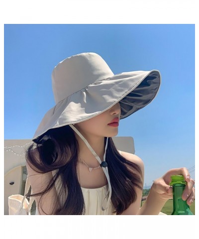 Women's Sun Hat Summer Wide Brim Foldable UV Protection Bucket Hats Beige $11.95 Sun Hats