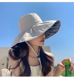 Women's Sun Hat Summer Wide Brim Foldable UV Protection Bucket Hats Beige $11.95 Sun Hats