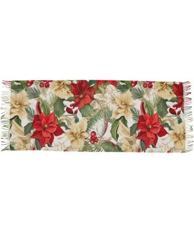 Christmas Floral Evergreen Scarf for Men Women Hair Scarf Fashion Long Shawls Wraps for Girls Dress $13.25 Scarves