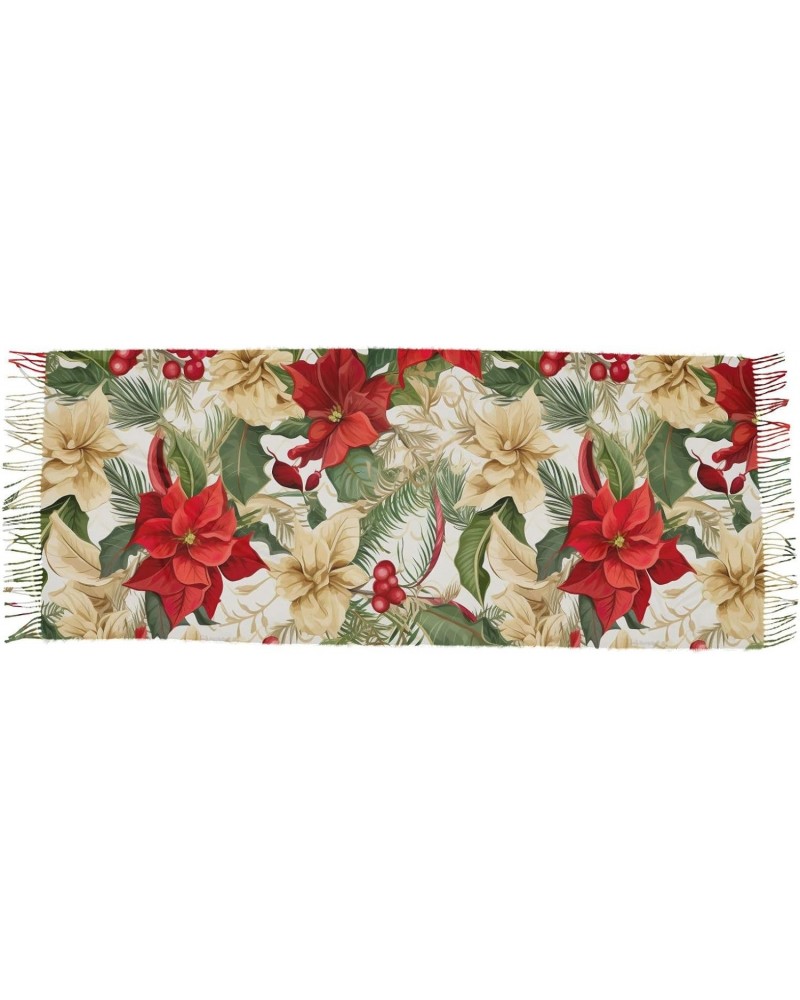 Christmas Floral Evergreen Scarf for Men Women Hair Scarf Fashion Long Shawls Wraps for Girls Dress $13.25 Scarves