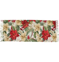 Christmas Floral Evergreen Scarf for Men Women Hair Scarf Fashion Long Shawls Wraps for Girls Dress $13.25 Scarves