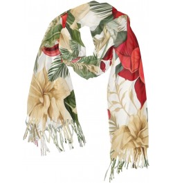 Christmas Floral Evergreen Scarf for Men Women Hair Scarf Fashion Long Shawls Wraps for Girls Dress $13.25 Scarves