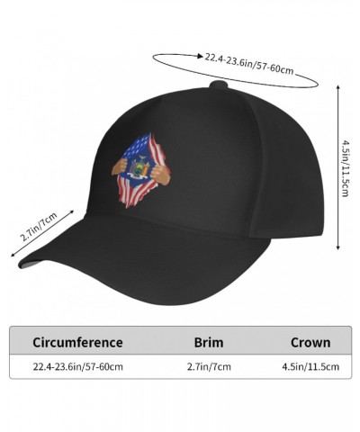 Hand Tear Flag of New York Baseball Cap for Men Women Adjustable Dad Hat Outdoor Casual Trucker Caps Sun Hats Black $12.71 Ba...