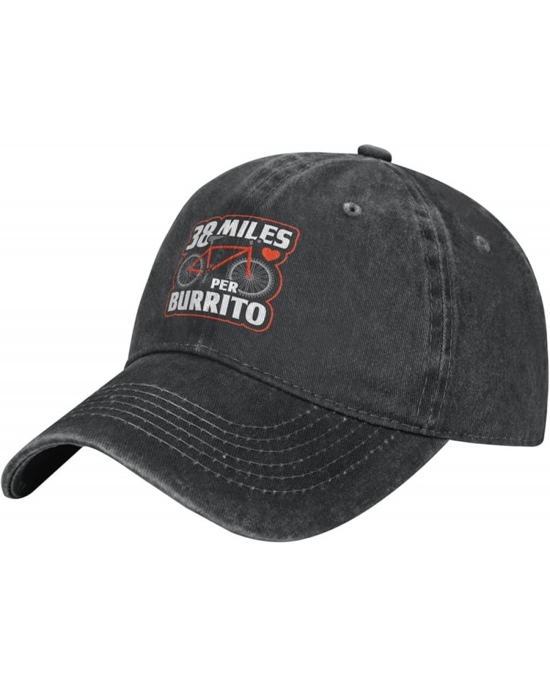 Adult Vintage Trucker Dad Hat,38 Miles Per Burrito,Baseball Cap Funny Cowboy Hat Black1 $9.23 Baseball Caps