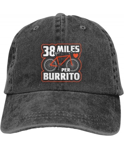 Adult Vintage Trucker Dad Hat,38 Miles Per Burrito,Baseball Cap Funny Cowboy Hat Black1 $9.23 Baseball Caps