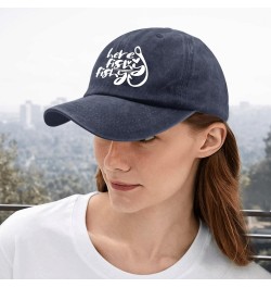 Here Fishy Fishy Fishy Baseball Cap Mens Cap Pigment Black Hat for Women Gifts for Boyfriends Baseball Cap Navy Blue $11.39 S...