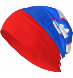 Slovenia America Flag Oil Painted Beanie Hat Men Women Stretch Slouchy Warm Skull Knit Beanies Cap for Winter Black $14.32 Sk...