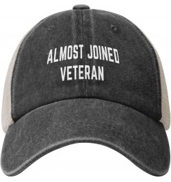 Almost Joined Veteran Hat Low Profile Mesh Ball Cap Distressed Washed Cotton Trucker Hat Black Black $10.05 Baseball Caps