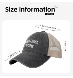 Almost Joined Veteran Hat Low Profile Mesh Ball Cap Distressed Washed Cotton Trucker Hat Black Black $10.05 Baseball Caps