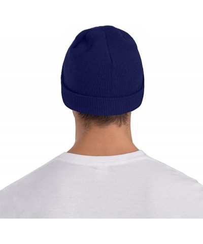 Black Knit Hat Cap Creek Stones Pattern Soft Good Elasticity Suitable for Outdoor Sports Navy Blue $9.46 Skullies & Beanies