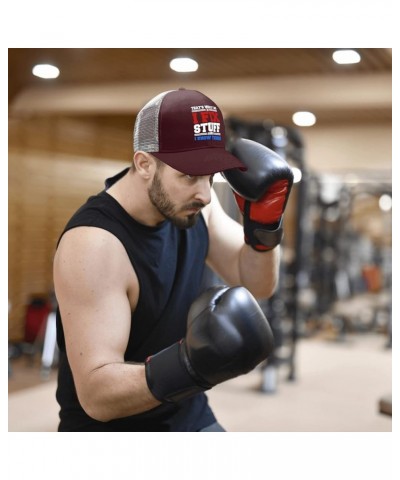 Funny Trucker Hats Black Snapback Hats for Men Hats Snapback Vintage Mesh Trucker Hats Chestnut Red $11.97 Baseball Caps