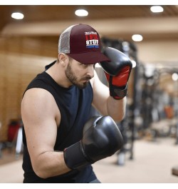 Funny Trucker Hats Black Snapback Hats for Men Hats Snapback Vintage Mesh Trucker Hats Chestnut Red $11.97 Baseball Caps