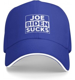 Joe Biden Sucks Hat Black Dad Hats Men Women Adjustable Fashion Sandwich Baseball Cap Blue $10.41 Baseball Caps