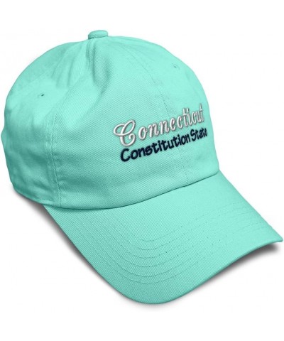 Soft Baseball Cap Connecticut Constitution State Cotton Dad Hats for Men & Women Mint $12.18 Baseball Caps