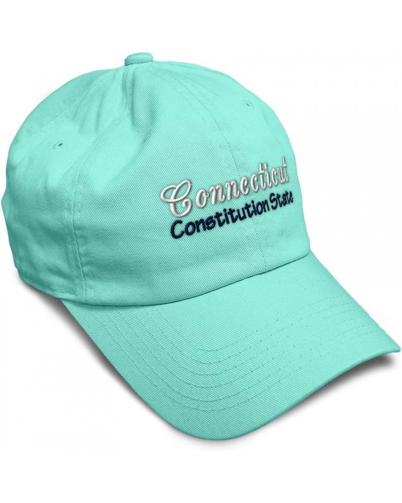 Soft Baseball Cap Connecticut Constitution State Cotton Dad Hats for Men & Women Mint $12.18 Baseball Caps