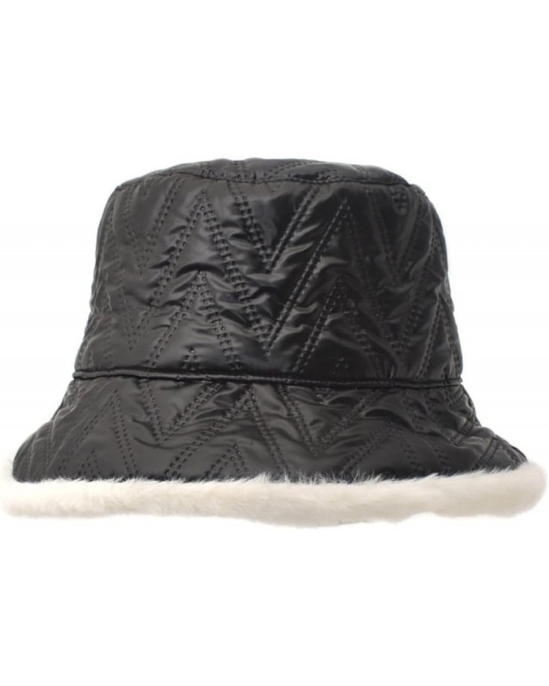 Plush Fuzzy Bucket Hat for Women Warm Fluffy Fisherman Cap Winter Ski Outdoor Windproof Warm Fleece Lined Hat Black $8.66 Buc...